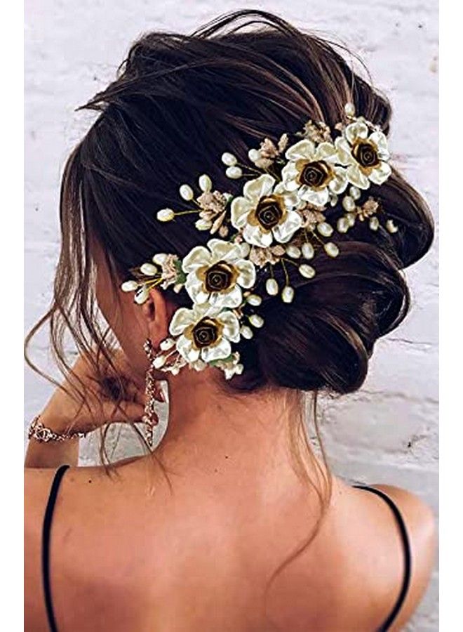 Hair Flare Women Artificial Lily Flower Hair Accessories And Hairpin White 2217 - Image 3