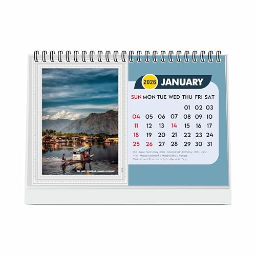 ESCAPER Travel 2026 Desk Calendar – A5 Table Calendar Featuring World Destinations & Seven Wonders, Holiday Planner, New Year Gift for Travel Lovers - Image 1