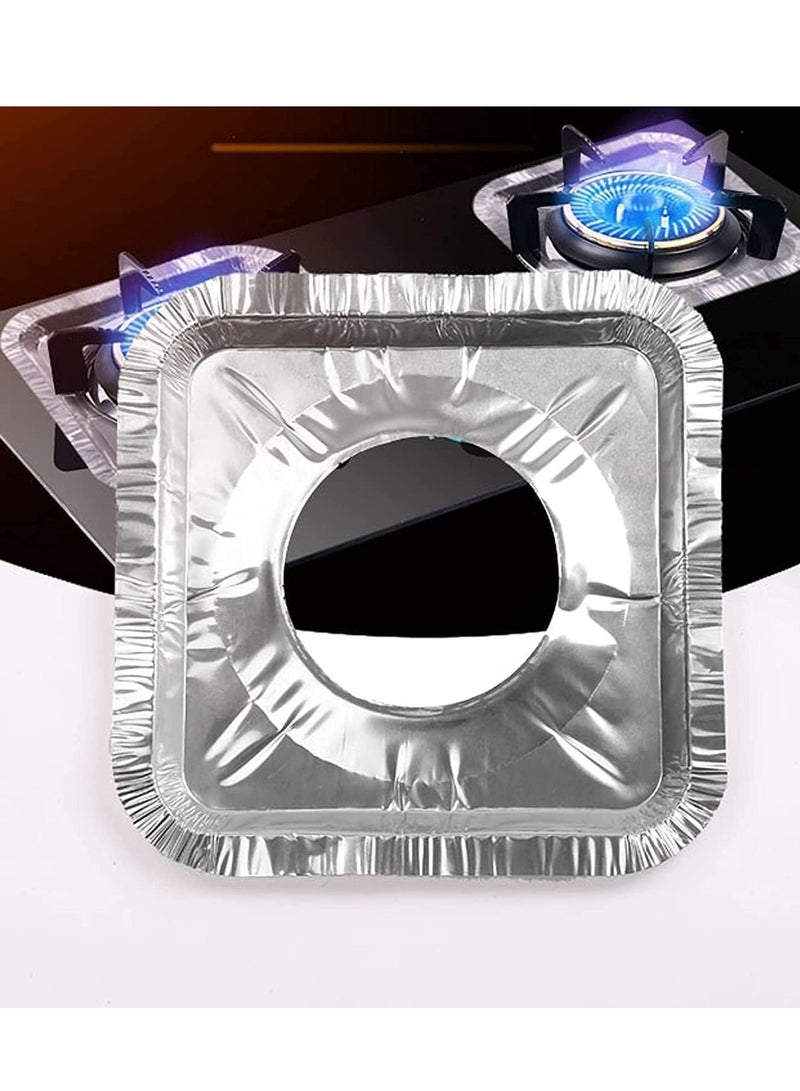 Gas Stove Liners 10pcs Aluminum Foil Covers Oil Proof Cleaning Pad Set - Image 2
