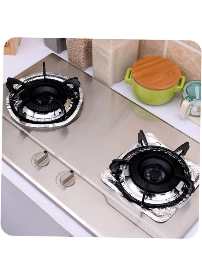 Gas Stove Liners 10pcs Aluminum Foil Covers Oil Proof Cleaning Pad Set - Image 4
