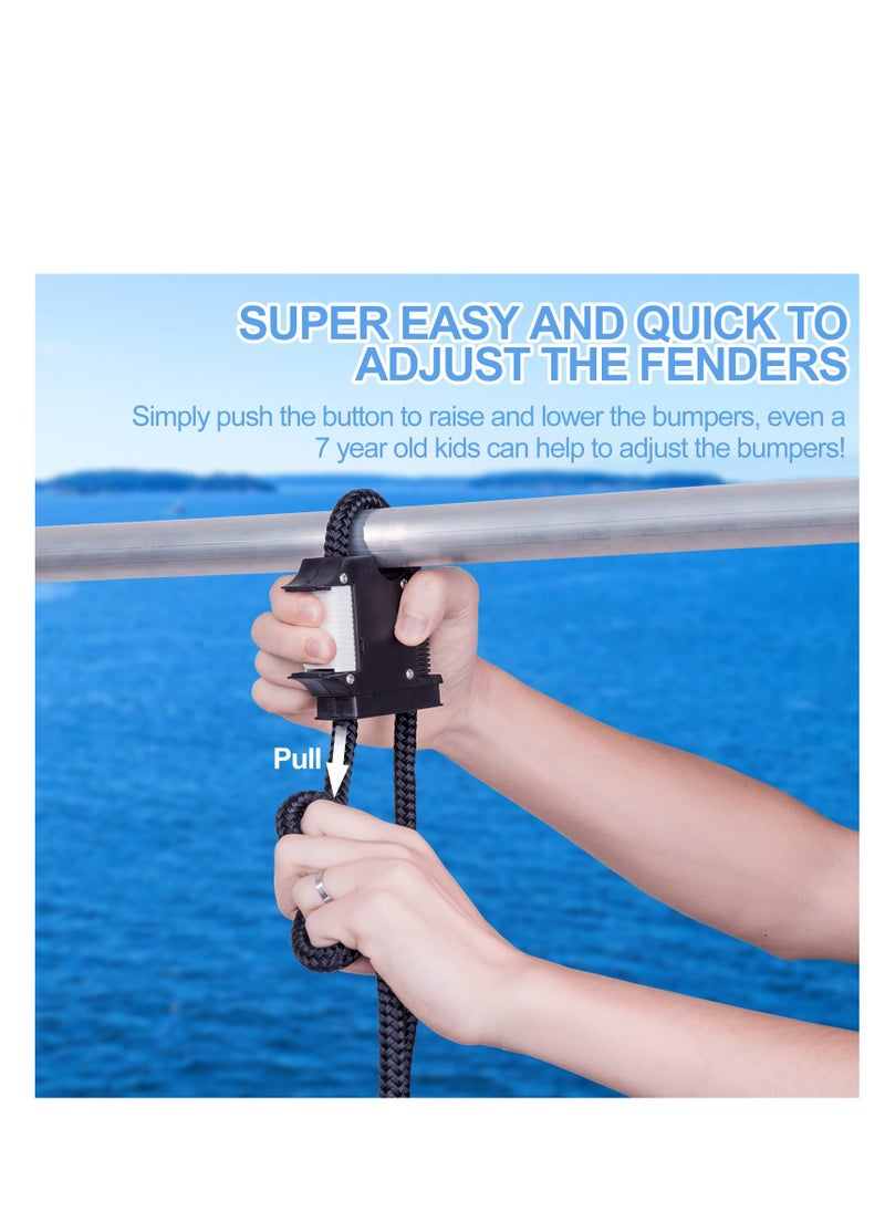 Excefore Huntury Boat Fender Hanger, Boat Rail and Cleat Fender Clips, Adjustable Pontoon Boat Accessories, Boat Bumper Clips, Quick Connect and Release Fender Lines, for Fender Cleats Bumpers  - Image 3