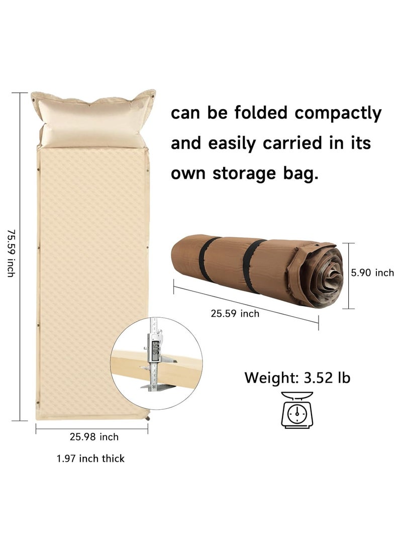 Jorunb Air Bed Mettress, Inflatable Air Mettress Sleeping Pad, Portable Roll Up Bed, Inflatable Outdoor Mat for Tent Camping Car Truck for Single People  - Image 3