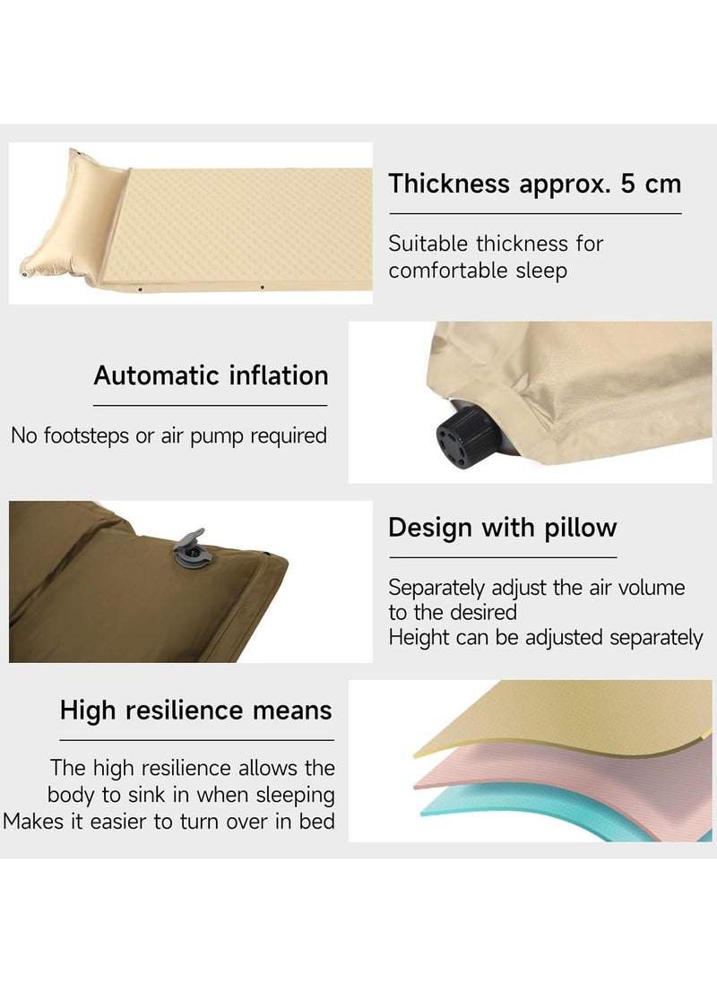 Jorunb Air Bed Mettress, Inflatable Air Mettress Sleeping Pad, Portable Roll Up Bed, Inflatable Outdoor Mat for Tent Camping Car Truck for Single People  - Image 4
