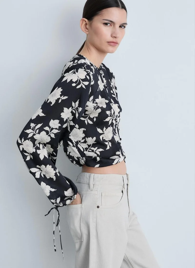 MANGO Floral Print Blouse