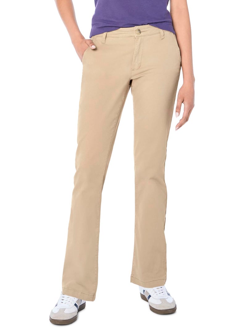 Aeropostale Women's Aero Classic Uniform Pant, Summer Tan, 4 Long - Image 1