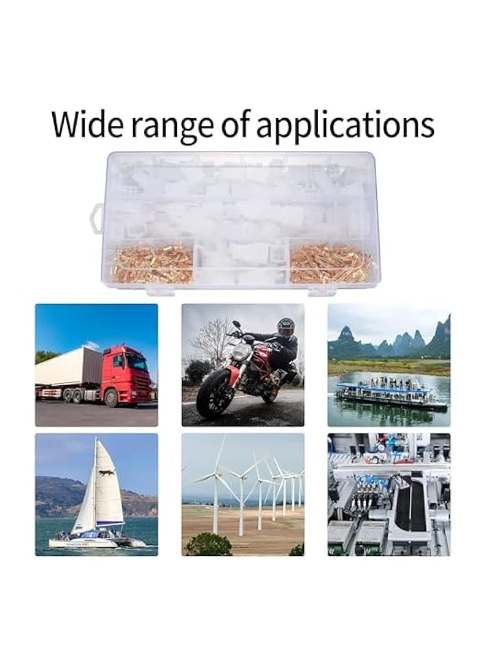 erorex 380 Pcs Terminal Wire Connectors 2.8mm 2 3 4 6 Pin Plug Kit, Automotive Housing Pin Header Crimp Electrical Wire Terminals Connectors, Bullet Terminal Wire Connectors for Car, Motorcycle, Boats  - Image 3