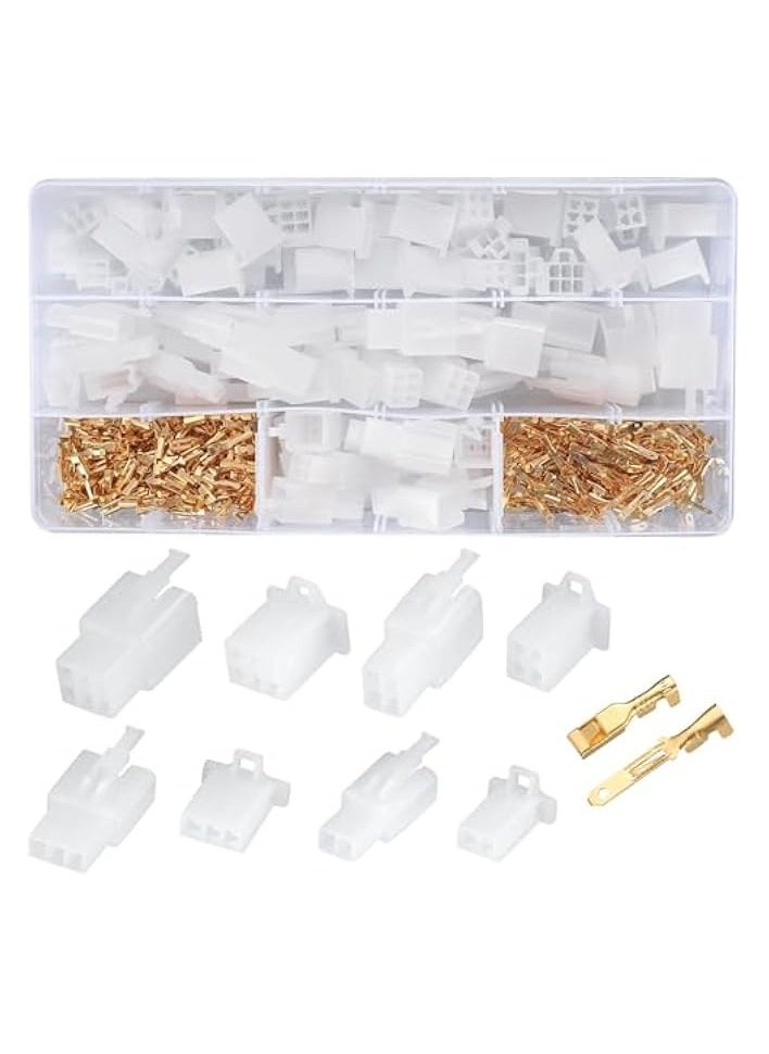 erorex 380 Pcs Terminal Wire Connectors 2.8mm 2 3 4 6 Pin Plug Kit, Automotive Housing Pin Header Crimp Electrical Wire Terminals Connectors, Bullet Terminal Wire Connectors for Car, Motorcycle, Boats  - Image 1