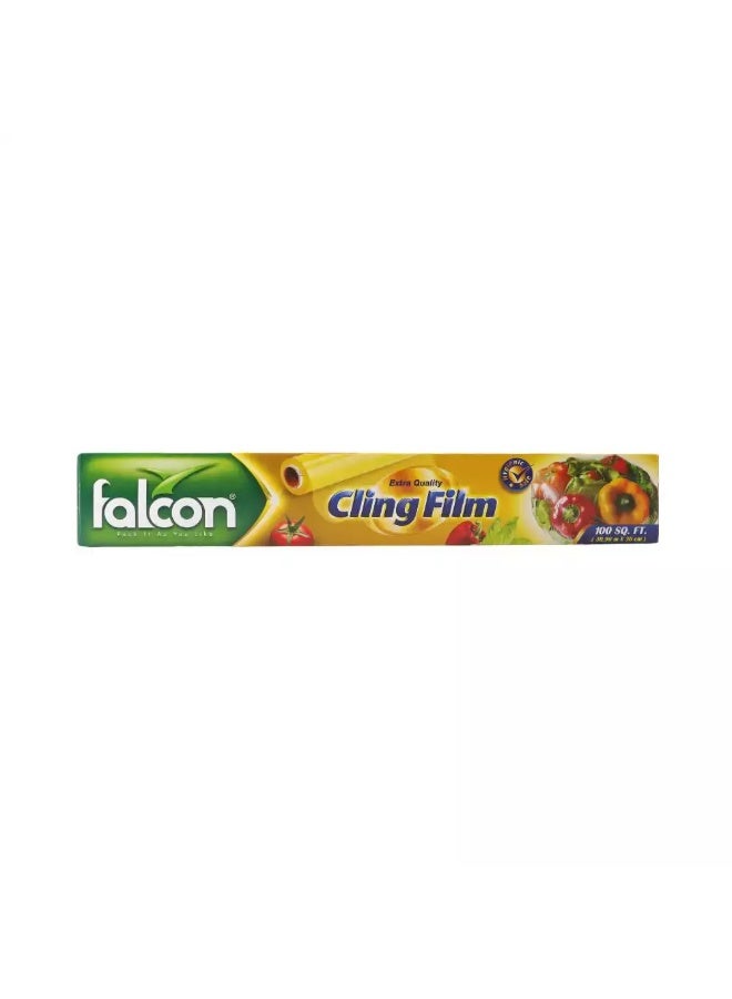 Falcon Extra Quality Cling Film Food Wrap Roll for Fresh Storage- 100 Sqft -- - Image 1