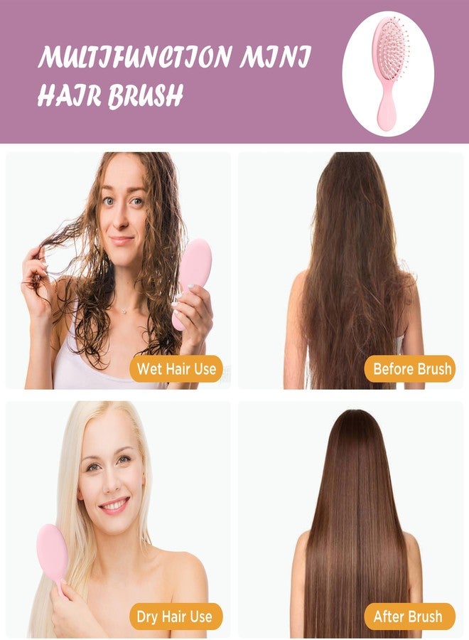 Bituemly Mini Hair Brush, Detangling Hairbrush for Dry and Wet Hair, Small Size Travel Detangler Brush for Girls Boys Kids Women Men for All Hair Types Pink - Image 5