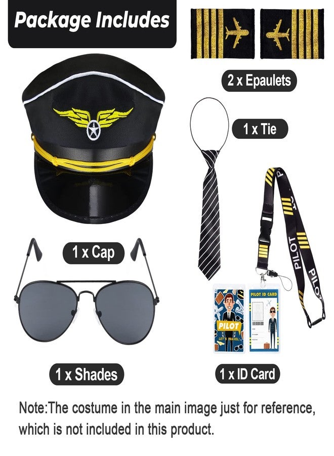 Keymall Kids Pilot Costume Accessories Set With Aviator Hat Sunglasses Tie Pin for Aviation Halloween Dress Up - Image 5