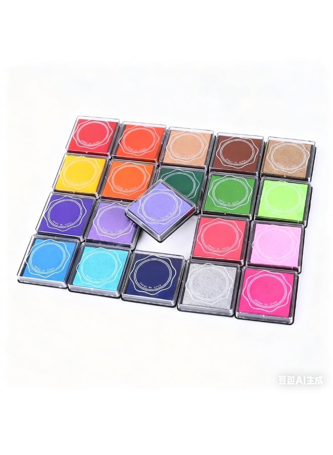 Craft Ink Pad Stamps Partner DIY Color,20 Colors Rainbow Finger Ink pad for Kids - Image 1