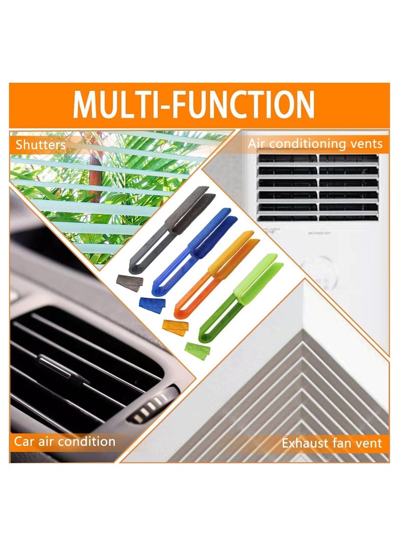 Beauenty 4 Pack Window Blinds Cleaner Duster Brush Blinds Duster with 4 Microfiber Sleeves Blinds Cleaning Tools for Window Blinds Air Conditioner Vents Fans Car Vents Jalousie Dust - Image 2