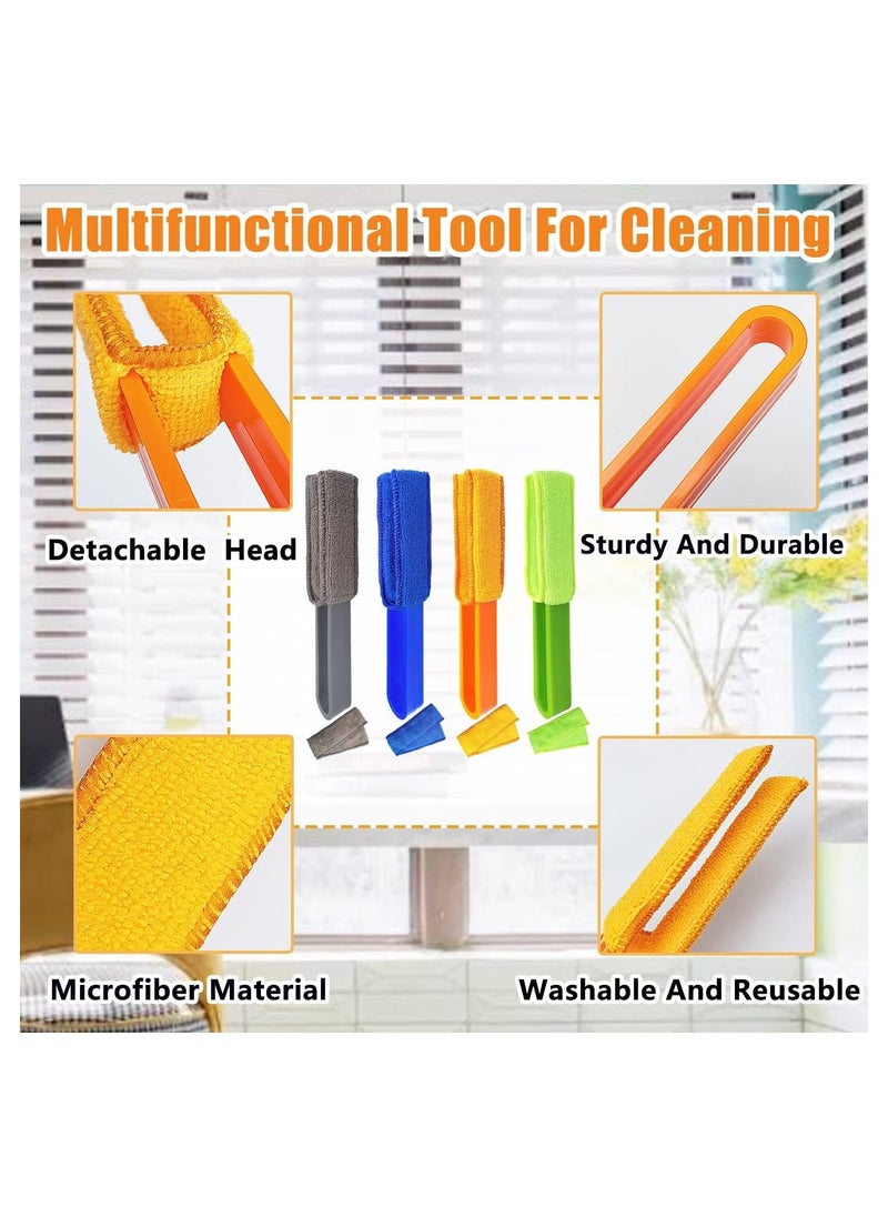 Beauenty 4 Pack Window Blinds Cleaner Duster Brush Blinds Duster with 4 Microfiber Sleeves Blinds Cleaning Tools for Window Blinds Air Conditioner Vents Fans Car Vents Jalousie Dust - Image 4
