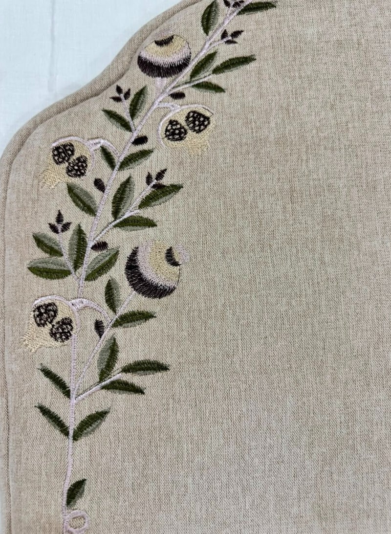 A royal embroidered prayer rug set with a pleated sheet, offering a touch of luxurious elegance. - Image 3