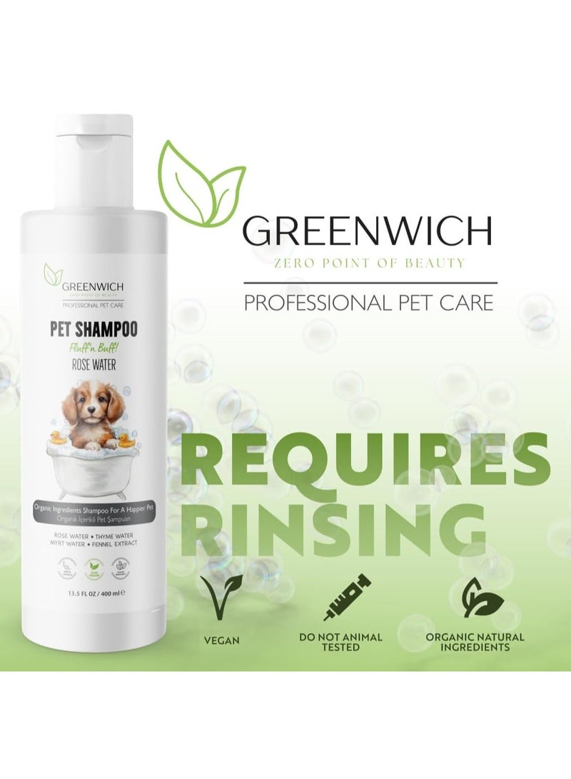 Greenwich Organic Natural Dog Grooming Shampoo and Conditioner 400 ml Vegan Cat Cleansing Shampoo Puppy Flea Shampoo for Itchy Irritation Sensitive Skin SLS or Paraben Free - Image 2