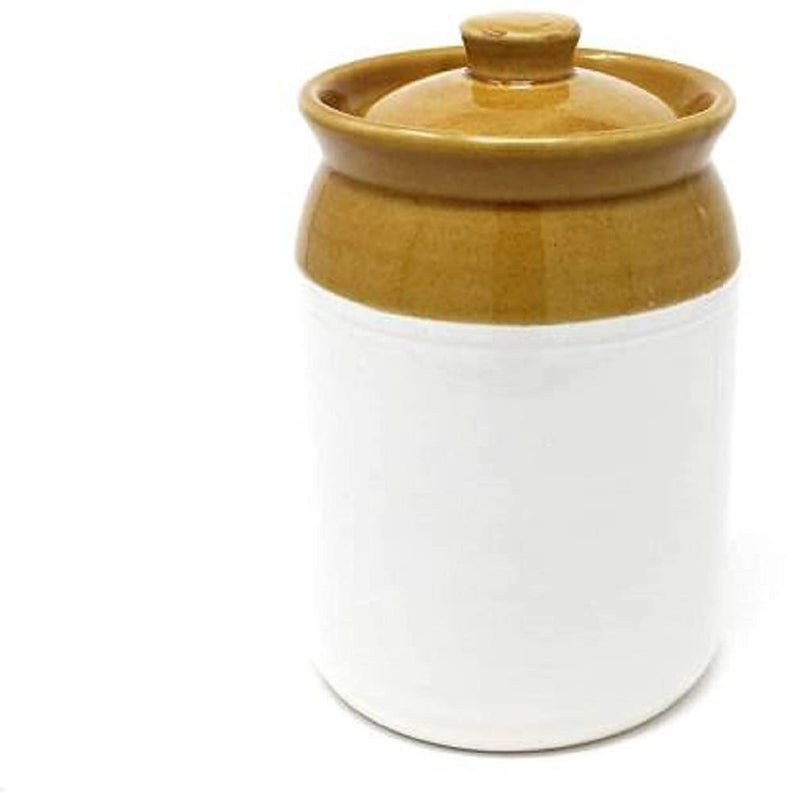Mkd2 Rise Hand Painted Ceramic Pickle Jar With Lid - 2 Kg, 1 Pc for Kitchen Storage Container - Image 1