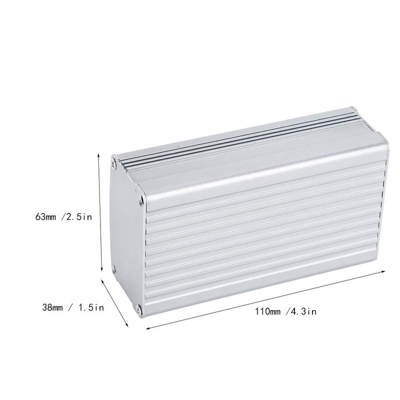 مشتت حرارة من الألومنيوم الرمادي مقاس 38x63x110 مم مع حواجز أمامية وخلفية و8 براغي لتبريد الإلكترونيات - Image 4