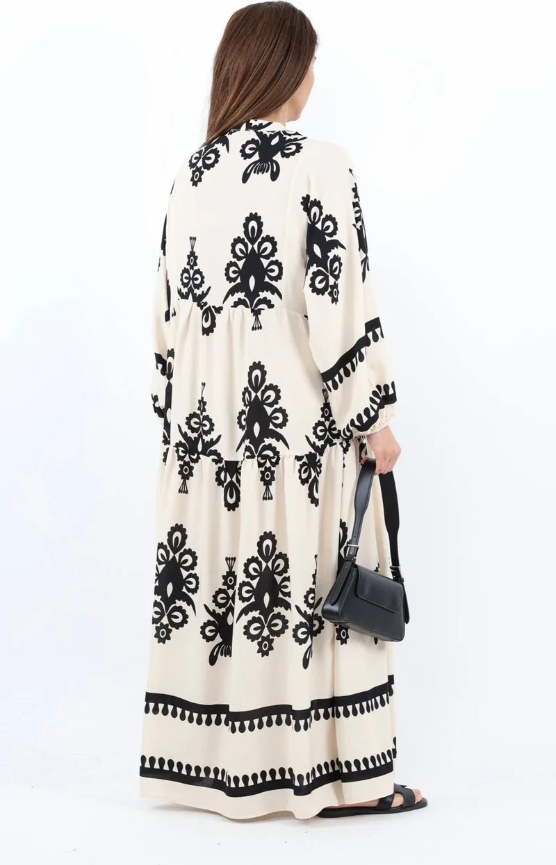 Ritnice Printed Tiered Maxi Dress