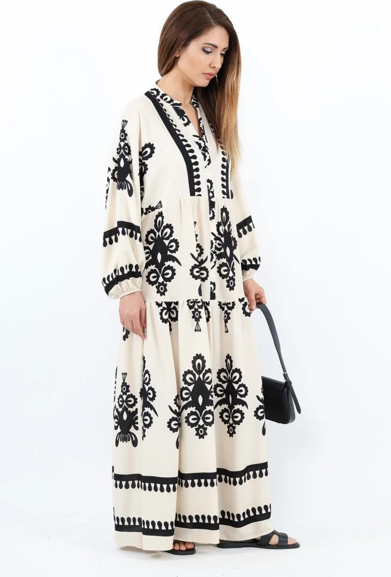 Ritnice Printed Tiered Maxi Dress