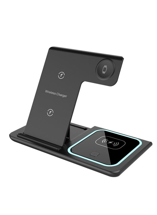 General 3-in-1 Wireless Charging Station – Fast Charging, Multi-Device, Apple Watch, iPhone Devices, Samsung Devices, Huawei Devices, Watch Compatible Wireless Charger, Black  - Image 1