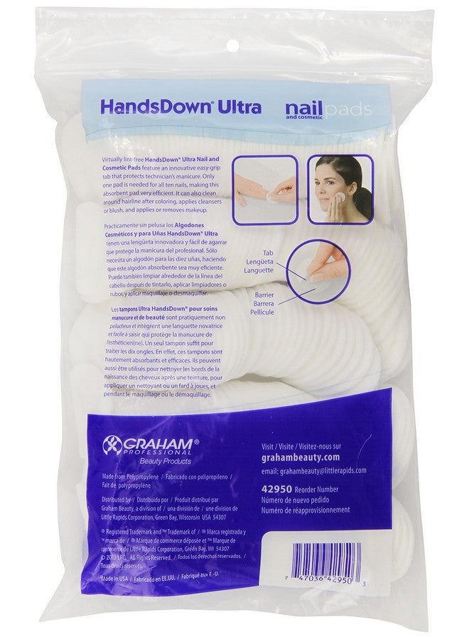 Graham Hands Down Ultra Nail and Cosmetic Pads, White, 240 Count