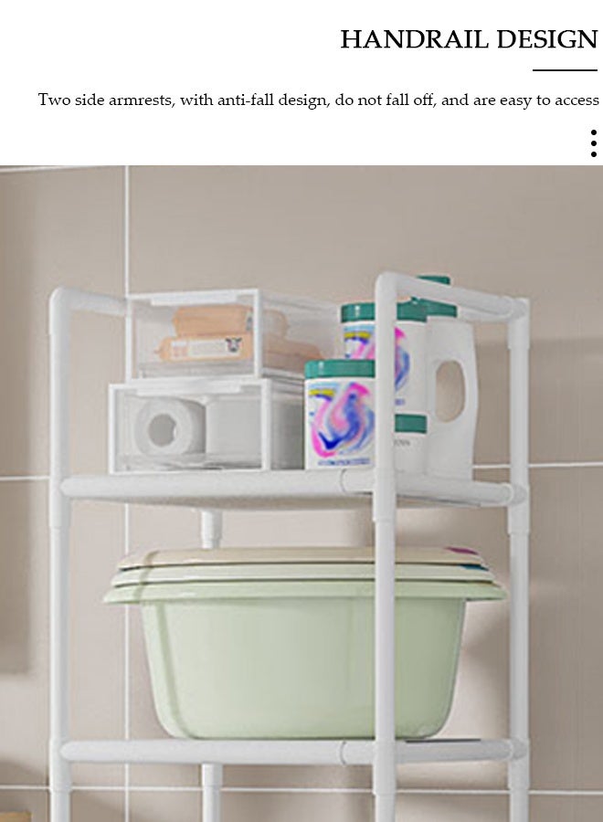 DUNISO Laundry Basket with 3 Tier Storage Shelf,Laundry Hamper with Wheels,Laundry Sort with Divided Bag for Laundry Room, Bathroom, Bedroom, Dorm, 42*32*130cm - Image 3