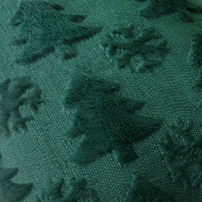 4TH Emotion Christmas Snowflake Tree Decorative Lumbar Pillow Covers 12x20 Set of 2  Green Soft Plush Faux Fur Farmhouse Throw Cushion Cases for Xmas Winter Holiday Home Decorations - Image 3