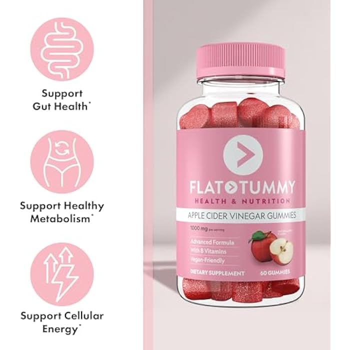 Flat Tummy جوارب خل التفاح المسطحة، 60 حبة – جوارب ACV، ديتوكس، دعم صحة الأمعاء – صديقة للنباتيين، غير معدلة وراثيًا - مسحوق الشمندر والرمان السوبر فود، فيتامينات B6 و B9 و B12 - Image 4