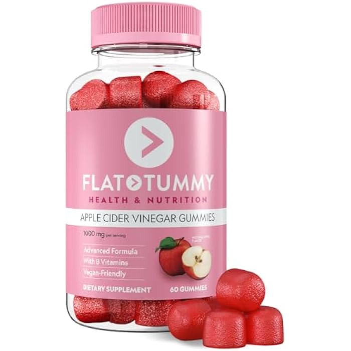 Flat Tummy جوارب خل التفاح المسطحة، 60 حبة – جوارب ACV، ديتوكس، دعم صحة الأمعاء – صديقة للنباتيين، غير معدلة وراثيًا - مسحوق الشمندر والرمان السوبر فود، فيتامينات B6 و B9 و B12 - Image 1