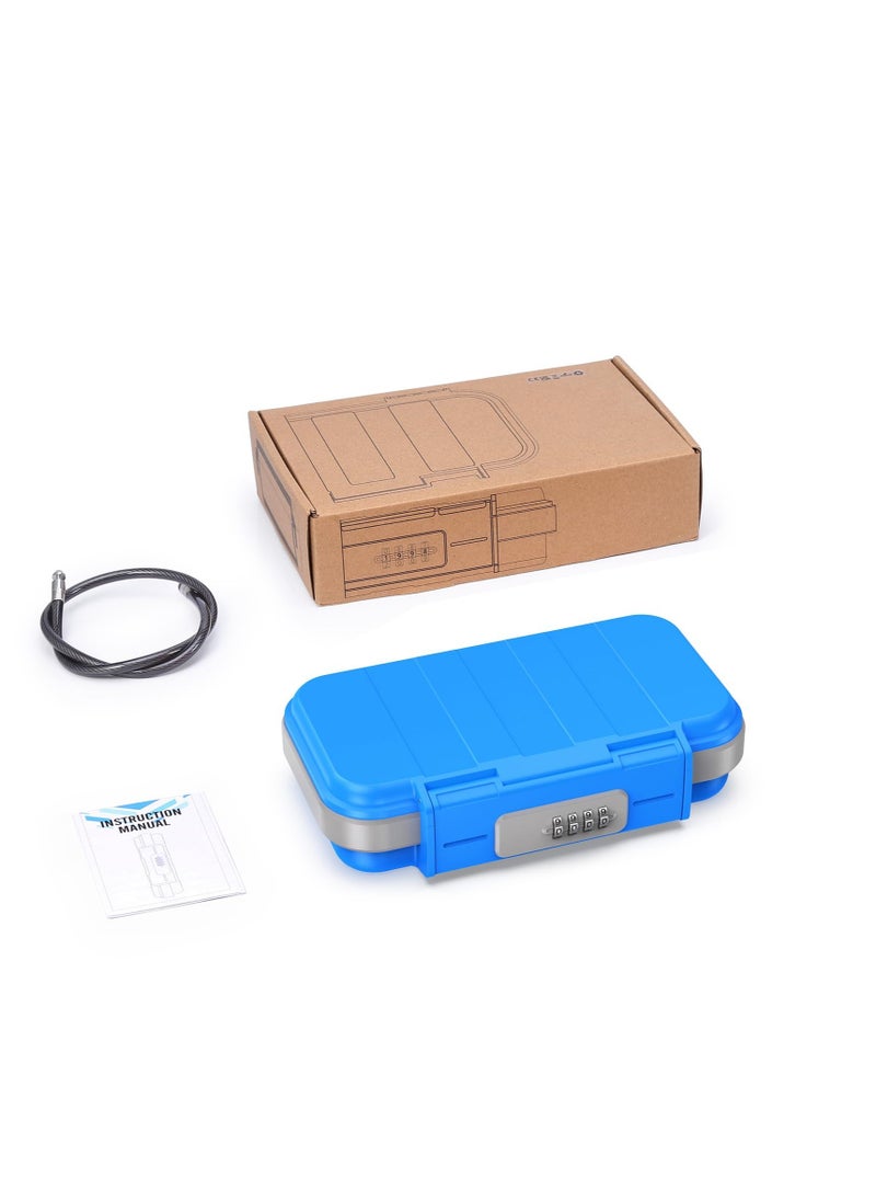 Excefore - Portable Safe Box, Combination Security Case LockBox with Code, Waterproof Anti-Theft Safe Lockbox, with Removable Chain, Portable Lock Box for Car Dorm Beach Hotel Personal Items Safe - Image 1