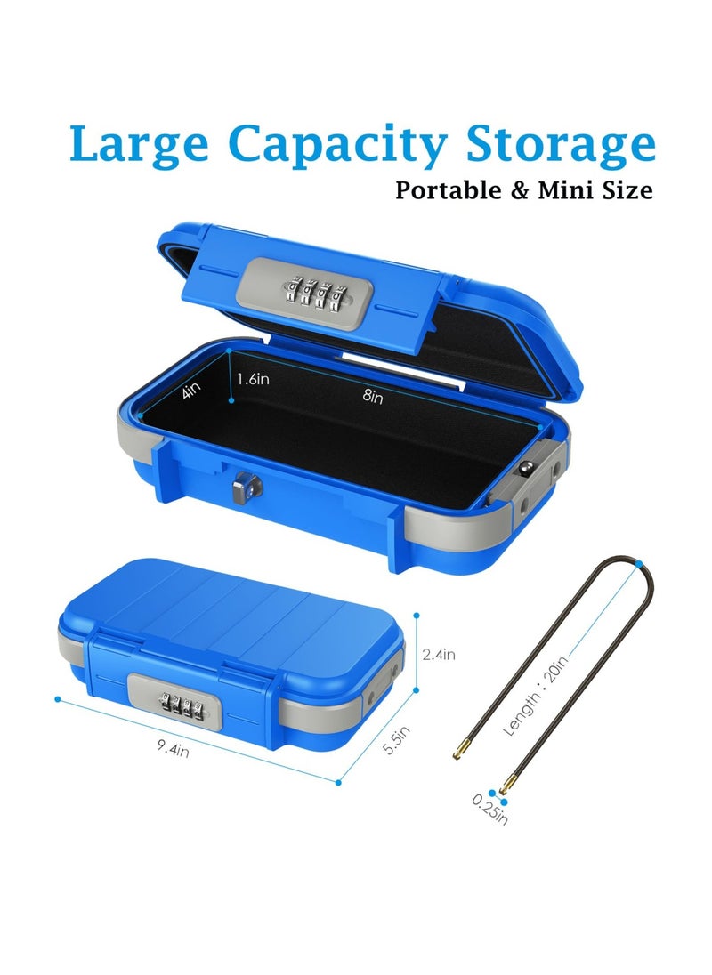 Excefore - Portable Safe Box, Combination Security Case LockBox with Code, Waterproof Anti-Theft Safe Lockbox, with Removable Chain, Portable Lock Box for Car Dorm Beach Hotel Personal Items Safe - Image 1