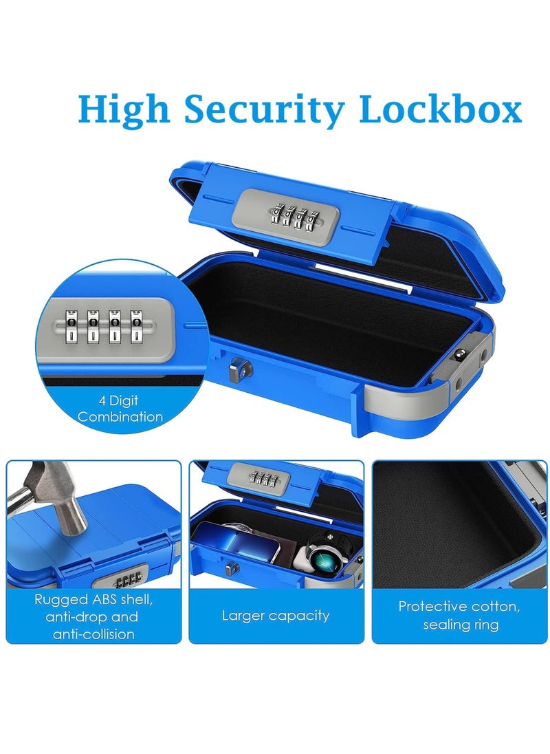 Excefore - Portable Safe Box, Combination Security Case LockBox with Code, Waterproof Anti-Theft Safe Lockbox, with Removable Chain, Portable Lock Box for Car Dorm Beach Hotel Personal Items Safe - Image 1