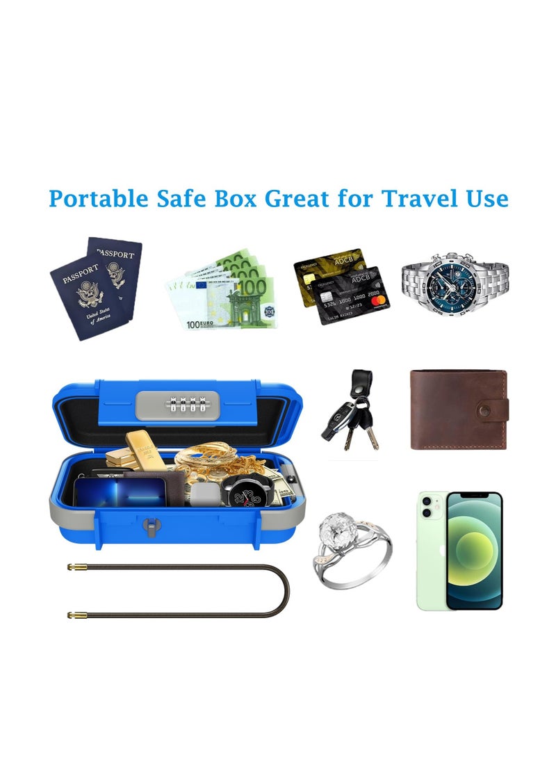Excefore - Portable Safe Box, Combination Security Case LockBox with Code, Waterproof Anti-Theft Safe Lockbox, with Removable Chain, Portable Lock Box for Car Dorm Beach Hotel Personal Items Safe - Image 1