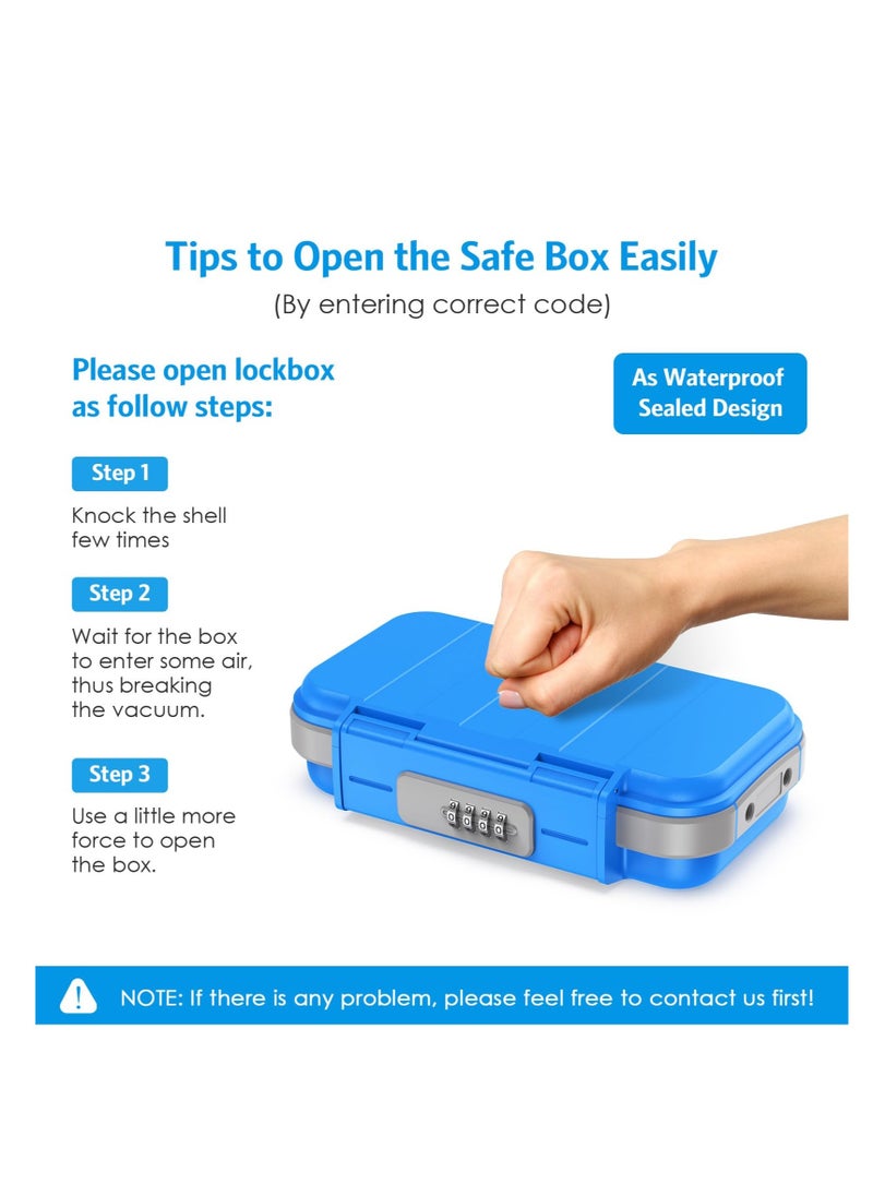 Excefore - Portable Safe Box, Combination Security Case LockBox with Code, Waterproof Anti-Theft Safe Lockbox, with Removable Chain, Portable Lock Box for Car Dorm Beach Hotel Personal Items Safe - Image 1