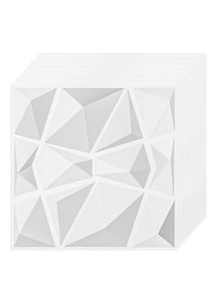 Topyich 12 Pcs 3D Wall Panel 3D Texture PVC Wallpaper Diamond Design Decorative Wall Cover For Living Room Lobby Bedroom Office PVC Material White Each 30x30cm  - Image 1
