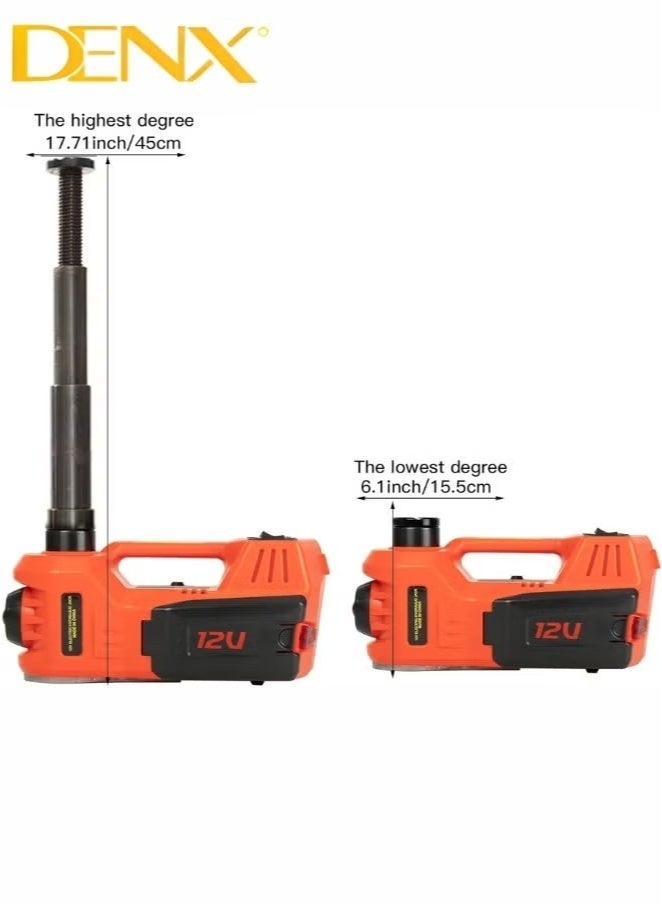 Denx Car Jack 5 Ton Hydraulic Car Jack Kit (Lifting Range:15~45 cm) with 12V Electric Impact Wrench for  Change Car Tires, (Electric jack + air blower + electric tire release device) - Image 4