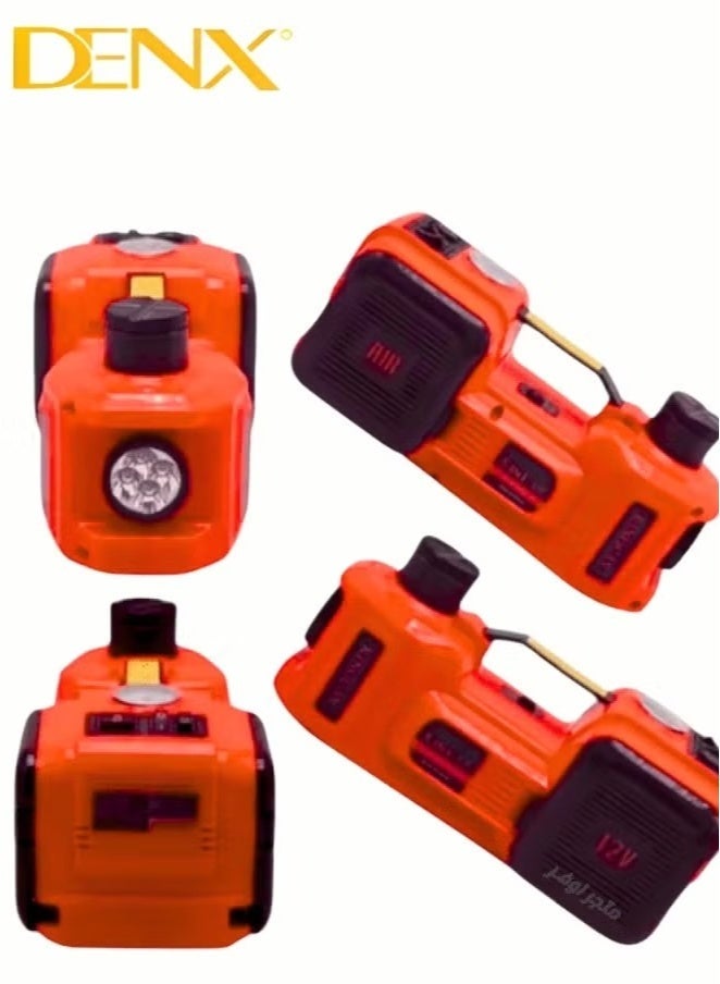 Denx Car Jack 5 Ton Hydraulic Car Jack Kit (Lifting Range:15~45 cm) with 12V Electric Impact Wrench for  Change Car Tires, (Electric jack + air blower + electric tire release device) - Image 1
