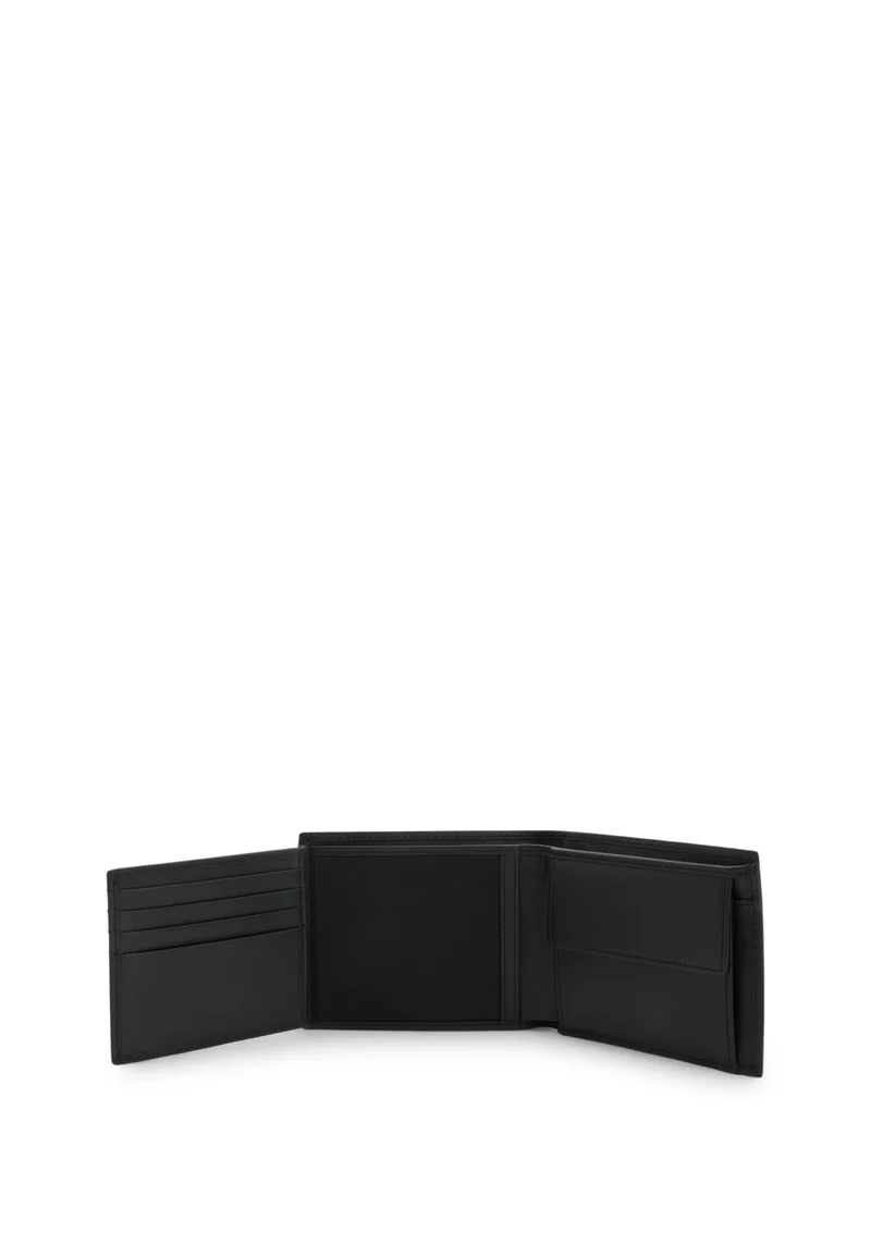 HUGO Leather wallet with red stacked logo