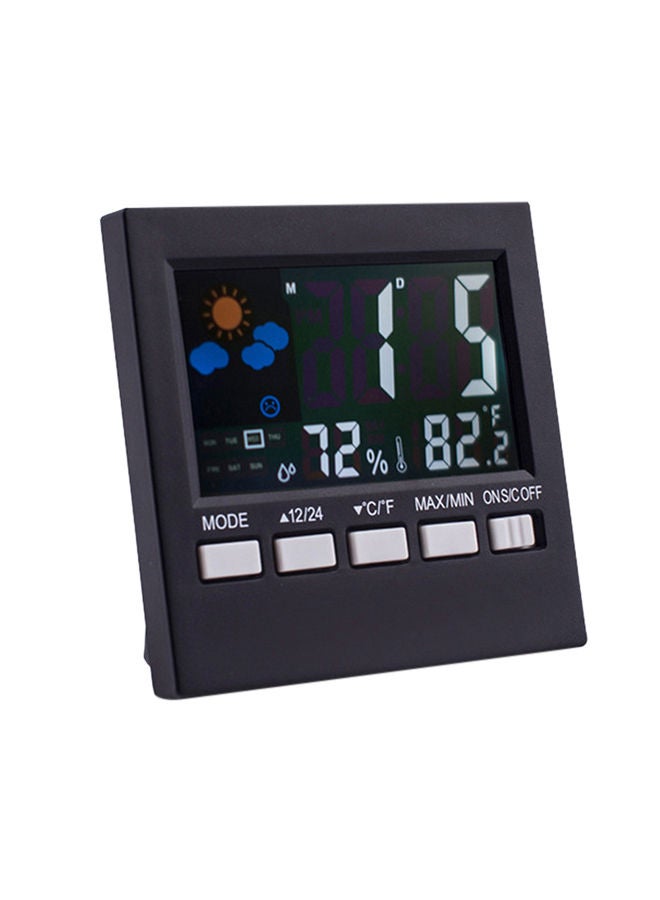 NIBEMINENT Wireless Thermometer Alarm Clock Black 9.2 x 3.9cm - Image 1