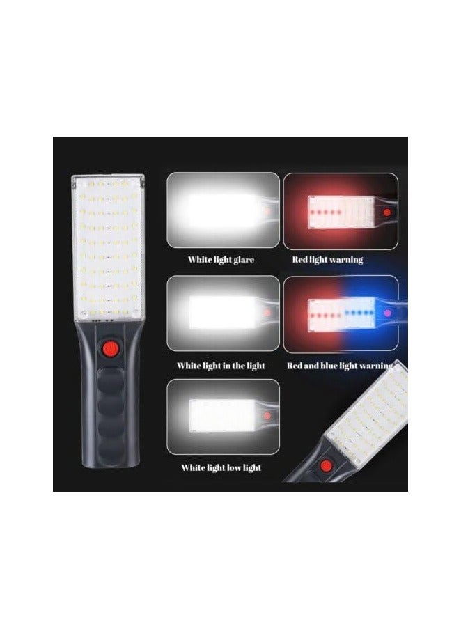 Rechargeable LED flashlight with white light/flashing red light/blue and red light, designed with hook and magnetic back. Rechargeable LED flashlight with white light/flashing red light/flashing red and blue light with hook and magnetic back. - Image 3