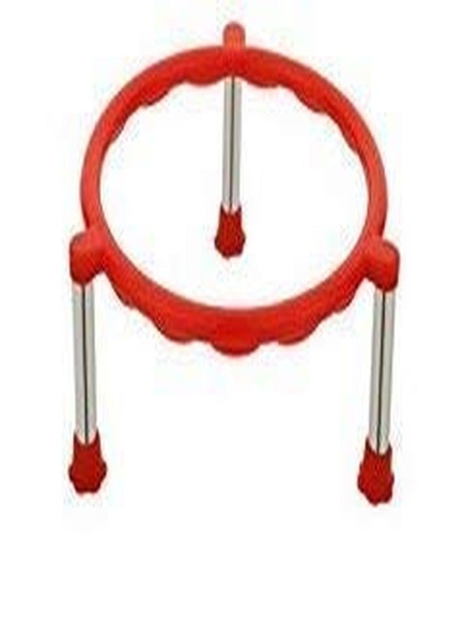 SHRIYAM CRAFT Glister Single Ring Matka/Pot Stands with Stainless Steel Legs (2, Plastic) - Pack of 2 - Image 1