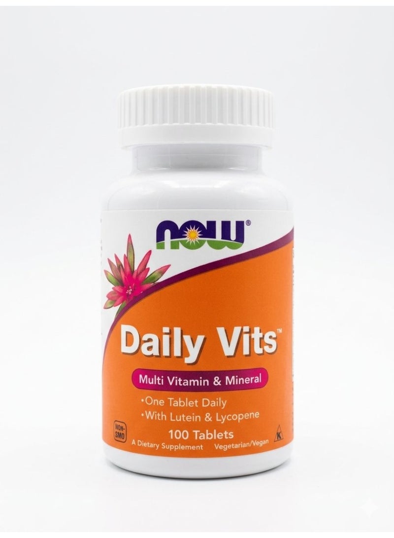 Daily Vits Multivitamin And Mineral Tablets For Overall Wellness, Pack Of 100'S