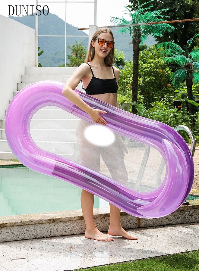 DUNISO Inflatable Pool Float Lounger Raft for Adults and Kids, 160*90CM Floating Mat Inflatable Contour Lounger with Headrest Ultra-Comfort Cooling Pool Raft Floaty Toys  - Image 4