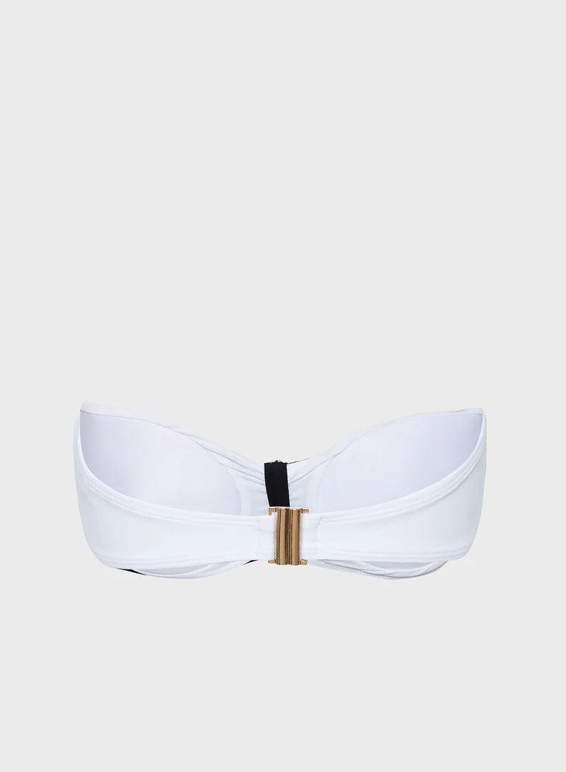 RIVER ISLAND Diamante Bow Bikini Top