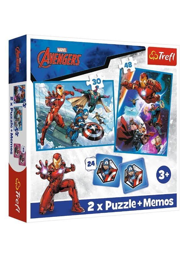 Trefl - puzzle Heroes in action 2 x 1 + Memos (48 - 30 - 24) Pcs - 93333 - Image 1