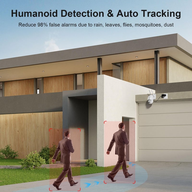 HOSAFE.COM Plug-in Cameras for Home Security 4MP HD, Hosafe WiFi Security Cameras Wireless Outdoor, Outdoor Camera Wireless, Motion Detection, Pan Tilt Auto Tracking, Two Way Audio, Color Night Vision, IP66 - Image 3