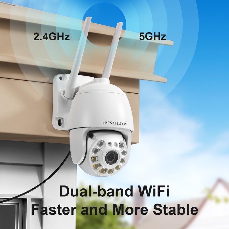 HOSAFE.COM Plug-in Cameras for Home Security 4MP HD, Hosafe WiFi Security Cameras Wireless Outdoor, Outdoor Camera Wireless, Motion Detection, Pan Tilt Auto Tracking, Two Way Audio, Color Night Vision, IP66 - Image 2