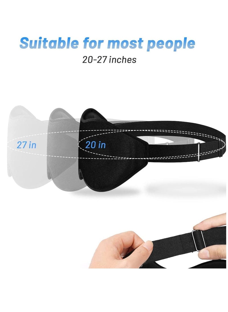 Sharpdo Sleep Mask For Men Women, Upgraded 3D Contoured Cup Eye Mask Blindfold, Block Out Light, Eye Mask With Adjustable Strap, Breathable & Soft For Sleeping, Yoga, Traveling (Black) - Image 2