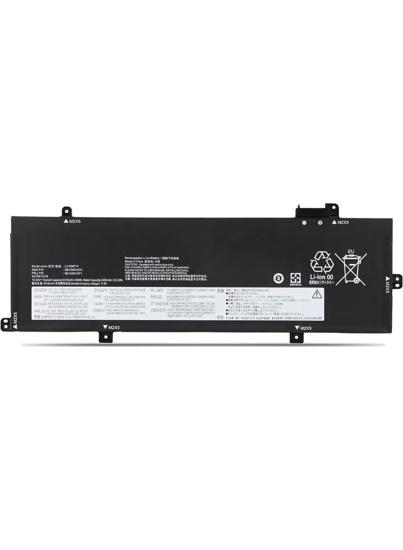 Terabyte بطارية لابتوب بديلة L21M4P74 L21C4P72 L21D4P73 L21M4P73 L21L4P72 L21D4P72 متوافقة مع Lenovo ThinkPad T16 Gen 1 / ThinkPad T16 Gen 2 / ThinkPad P16s Gen 2 (15.44V 86Wh) - Image 1