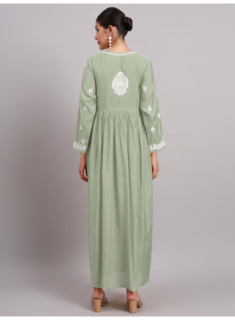 الايا جلابية شانديري مطرزة يدوياً شيكانكاري - Image 2